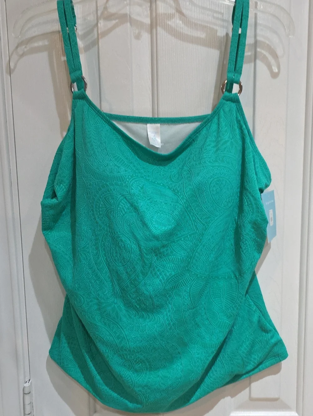 Bal Harbour NWT Women’s Emerald Green Tulum Paisley Ring Tankini Size XXL (20)